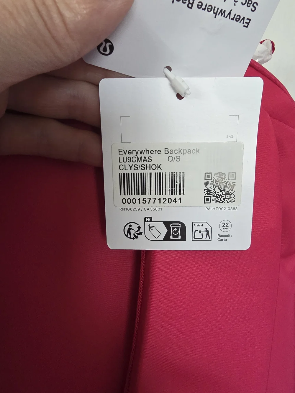 Lululemon Everywhere Backpack 22L NWT